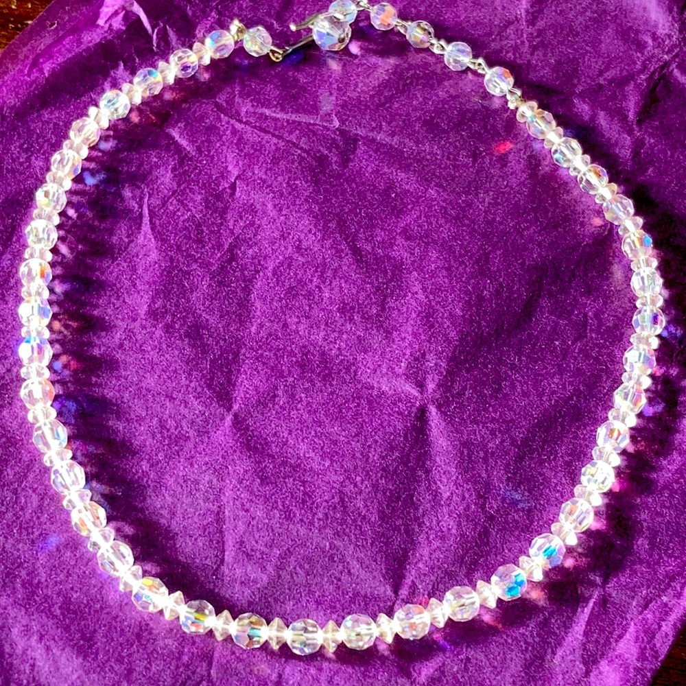 Vintage AB coated choker Neaklace
